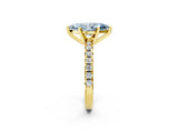 Yellow gold Fancy Blue Marquise Cut Diamond Solitaire Pavé Engagement Ring with Round Band and Prong Setting_70