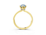 Yellow gold Fancy Blue Marquise Cut Diamond Solitaire Ring with Classic Band and Four-Prong Setting_3