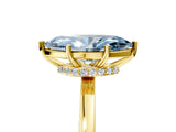 Yellow gold Fancy Blue Marquise Cut Diamond Solitaire Ring with Classic Band and Four-Prong Setting_5
