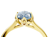 Yellow gold Fancy Blue Marquise Cut Diamond Solitaire Ring with Flower Prong Setting and Classic Band_40