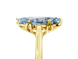 Yellow gold Fancy Blue Marquise Cut Diamond Solitaire Ring with Flower Prong Setting and Classic Band_41