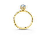 Yellow gold Fancy Blue Marquise Cut Diamond Solitaire Ring with Four-Prong Setting and Pavé Band_40