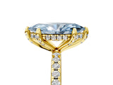 Yellow gold Fancy Blue Marquise Cut Diamond Solitaire Ring with Four-Prong Setting and Pavé Band_42
