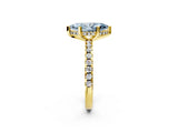 Yellow gold Fancy Blue Marquise Cut Diamond Solitaire Ring with Round  Pavé Band and Four-Prong Setting_36