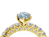 Yellow gold Fancy Blue Marquise Cut Diamond Solitaire Ring with Shared Prong Pavé Band and Four-Prong Setting_63