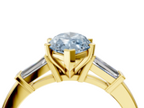 Yellow gold Fancy Blue Marquise  Cut Diamond Solitaire Ring with Tapered Baguette Accents and Four-Prong Setting_66