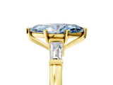 Yellow gold Fancy Blue Marquise  Cut Diamond Solitaire Ring with Tapered Baguette Accents and Four-Prong Setting_67