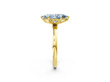Yellow gold Fancy Blue Marquise Cut Diamond Solitaire Ring with Thin Band and Prong Setting_14