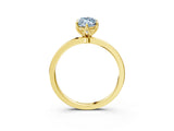 Yellow gold Fancy Blue Marquise Cut Diamond Solitaire Ring with Thin Band and Prong Setting_15