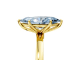 Yellow gold Fancy Blue Marquise Cut Diamond Solitaire Ring with Thin Band and Prong Setting_17