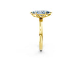 Yellow gold Fancy Blue Marquise Cut Diamond Solitaire Ring with Thin Band and Prong Setting_26