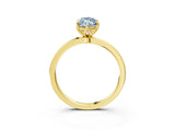 Yellow gold Fancy Blue Marquise Cut Diamond Solitaire Ring with Thin Band and Prong Setting_27