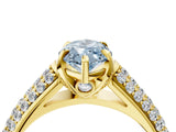 Yellow gold Fancy Blue Marquise Cut Diamond Solitaire Ring with Three-Row Pavé Band and Four-Prong Setting_41