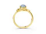 Yellow gold Fancy Blue Marquise Cut Diamond Solitaire Ring with Twist Band and Four-Prong Setting_105