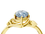Yellow gold Fancy Blue Marquise Cut Diamond Solitaire Ring with Twist Band and Four-Prong Setting_106