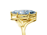 Yellow gold Fancy Blue Marquise Cut Diamond Solitaire Ring with Twist Band and Four-Prong Setting_107