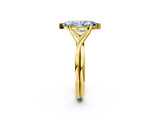 Yellow gold Fancy Blue Marquise Cut Diamond Solitaire Twist Band Prong Setting Ring_69