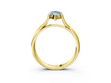 Yellow gold Fancy Blue Marquise Cut Diamond Solitaire Twist Band Prong Setting Ring_70