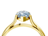 Yellow gold Fancy Blue Marquise Cut Diamond Solitaire Twist Band Prong Setting Ring_71
