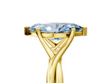 Yellow gold Fancy Blue Marquise Cut Diamond Solitaire Twist Band Prong Setting Ring_72