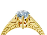 Yellow gold Fancy Blue Marquise Cut Diamond Split Shank Ring with Pavé Band and Four-Prong Setting_62