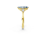 Yellow gold Fancy Blue Marquise Cut Diamond Three-Stone Ring with Pear Side Stones and Four-Prong Setting_62