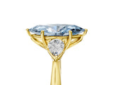 Yellow gold Fancy Blue Marquise Cut Diamond Three-Stone Ring with Pear Side Stones and Four-Prong Setting_65