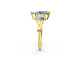 Yellow gold Fancy Blue Marquise Cut Diamond Three-Stone Ring with Prong Setting and Classic Band_117