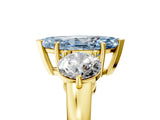 Yellow gold Fancy Blue Marquise Cut Diamond Three-Stone Ring with Prong Setting and Classic Band_120