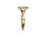 Yellow gold Fancy Blue Marquise  Cut Diamond Twist Band Solitaire with Prong Setting_46