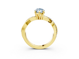 Yellow gold Fancy Blue Marquise  Cut Diamond Twist Band Solitaire with Prong Setting_47