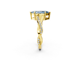 Yellow gold Fancy Blue Marquise  Cut Diamond Twisted Band Engagement Ring with Prong Setting_5