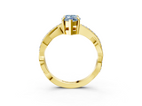 Yellow gold Fancy Blue Marquise  Cut Diamond Twisted Band Engagement Ring with Prong Setting_6