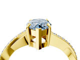 Yellow gold Fancy Blue Marquise  Cut Diamond Twisted Band Engagement Ring with Prong Setting_7