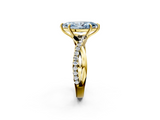 Yellow gold Fancy Blue Marquise  Cut Diamond Twisted Band with Pavé Setting and Four-Prong Setting_22