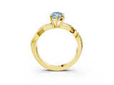Yellow gold Fancy Blue Marquise  Cut Diamond Twisted Band with Pavé Setting and Four-Prong Setting_23