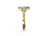 Yellow gold Fancy Blue Marquise  Cut Diamond Vine Band with Four-Prong Setting_56