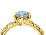 Yellow gold Fancy Blue Marquise  Cut Diamond Vine Band with Four-Prong Setting_58