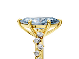 Yellow gold Fancy Blue Marquise  Cut Diamond Vine Band with Four-Prong Setting_59