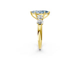 Yellow gold Fancy Blue Marquise  Cut Five-Stone Prong Set Diamond Ring with Classic Band_34