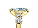 Yellow gold Fancy Blue Marquise  Cut Five-Stone Prong Set Diamond Ring with Classic Band_37