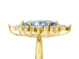 Yellow gold Fancy Blue Marquise Cut Halo Diamond Cluster Ring with Marquise and Round Stones on a White Gold Band with Prong Setting_5