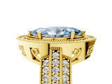 Yellow gold Fancy Blue Marquise Cut Halo Diamond Engagement Ring with Pave Split Shank and Four-Prong Setting_5