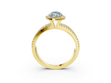 Yellow gold Fancy Blue Marquise  Cut Halo Diamond Engagement Ring with Split Shank and Four-Prong Setting_23