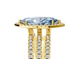 Yellow gold Fancy Blue Marquise  Cut Halo Diamond Engagement Ring with Split Shank and Four-Prong Setting_25