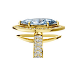 Yellow gold Fancy Blue Marquise  Cut Halo Diamond Pave Band with Four-Prong Setting_42
