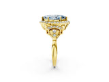 Yellow gold Fancy Blue Marquise Cut Halo Diamond Split Shank Engagement Ring with Four-Prong Setting_2