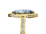 Yellow gold Fancy Blue Marquise  Cut Halo Pave Split Shank Prong Setting Ring_37