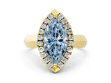 Yellow gold Fancy Blue Marquise  Cut Halo Solitaire Engagement Ring with Square Band and Four-Prong Setting_66