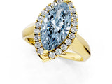 Yellow gold Fancy Blue Marquise  Cut Halo Solitaire Engagement Ring with Square Band and Four-Prong Setting_67